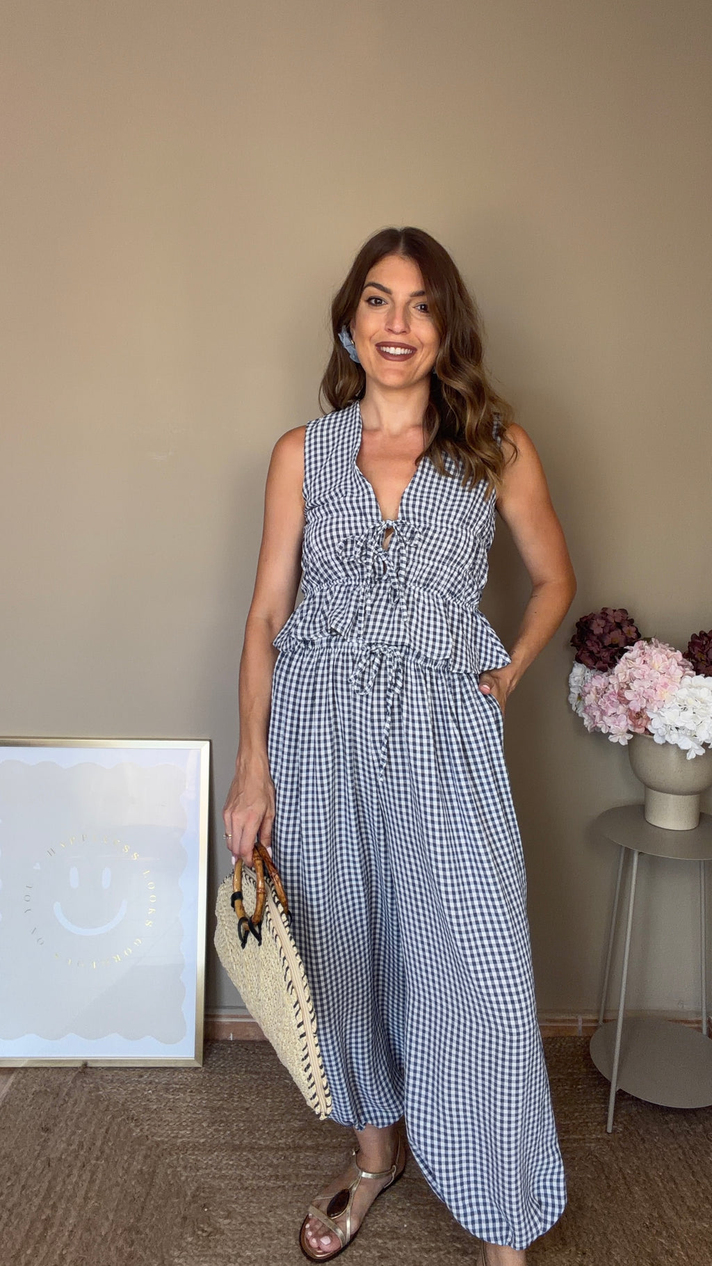 Conjunto Vichy azul