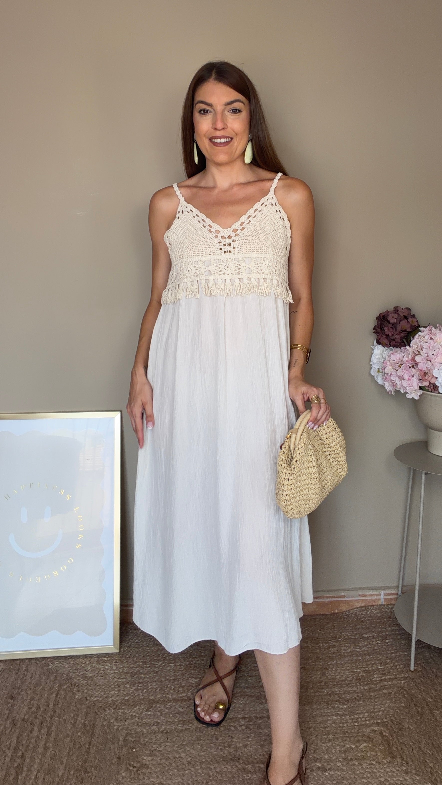 Vestido Lisa beige