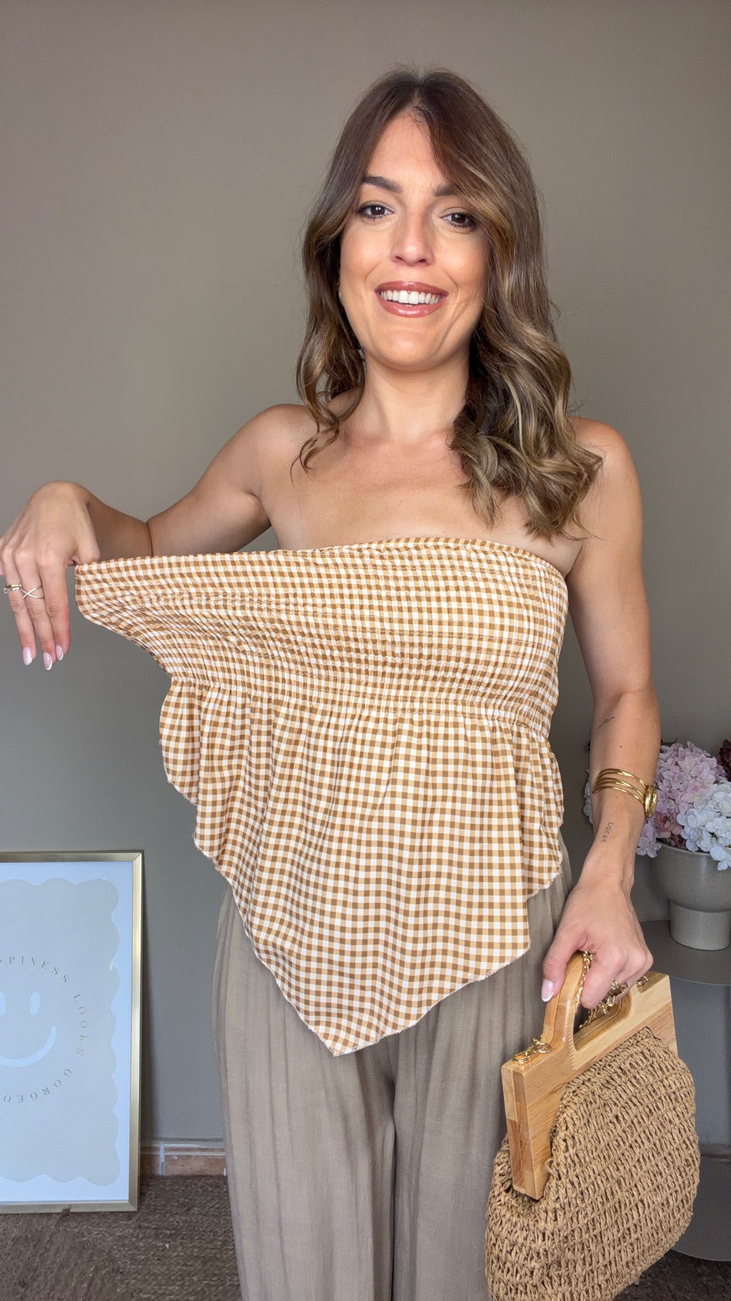 Top Vichy amarillo