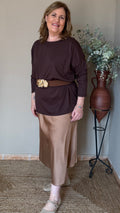 Falda Satinada beige