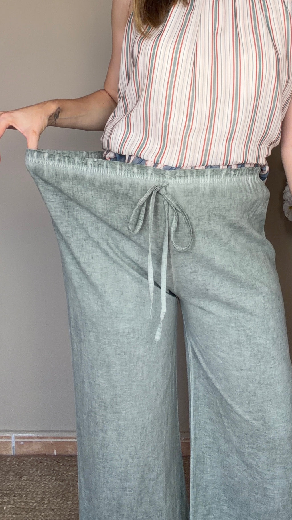 Pantalón lino verde