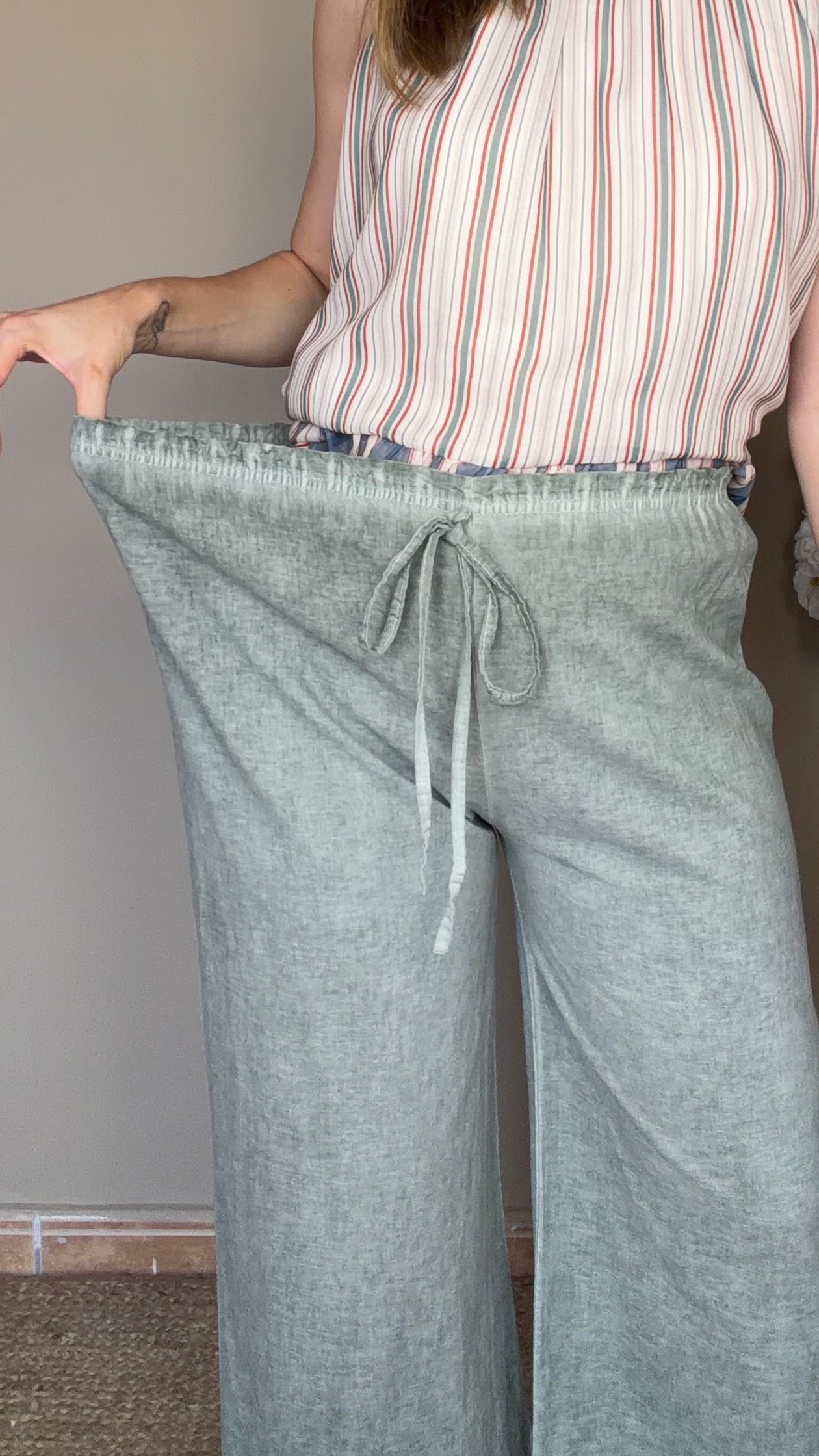 Pantalón lino verde