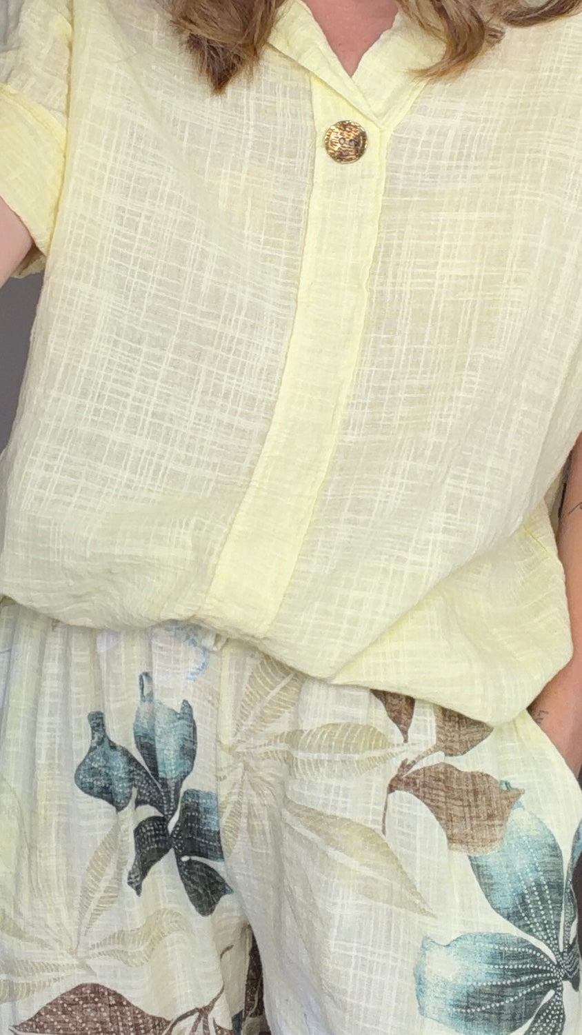 Blusa lino amarillo