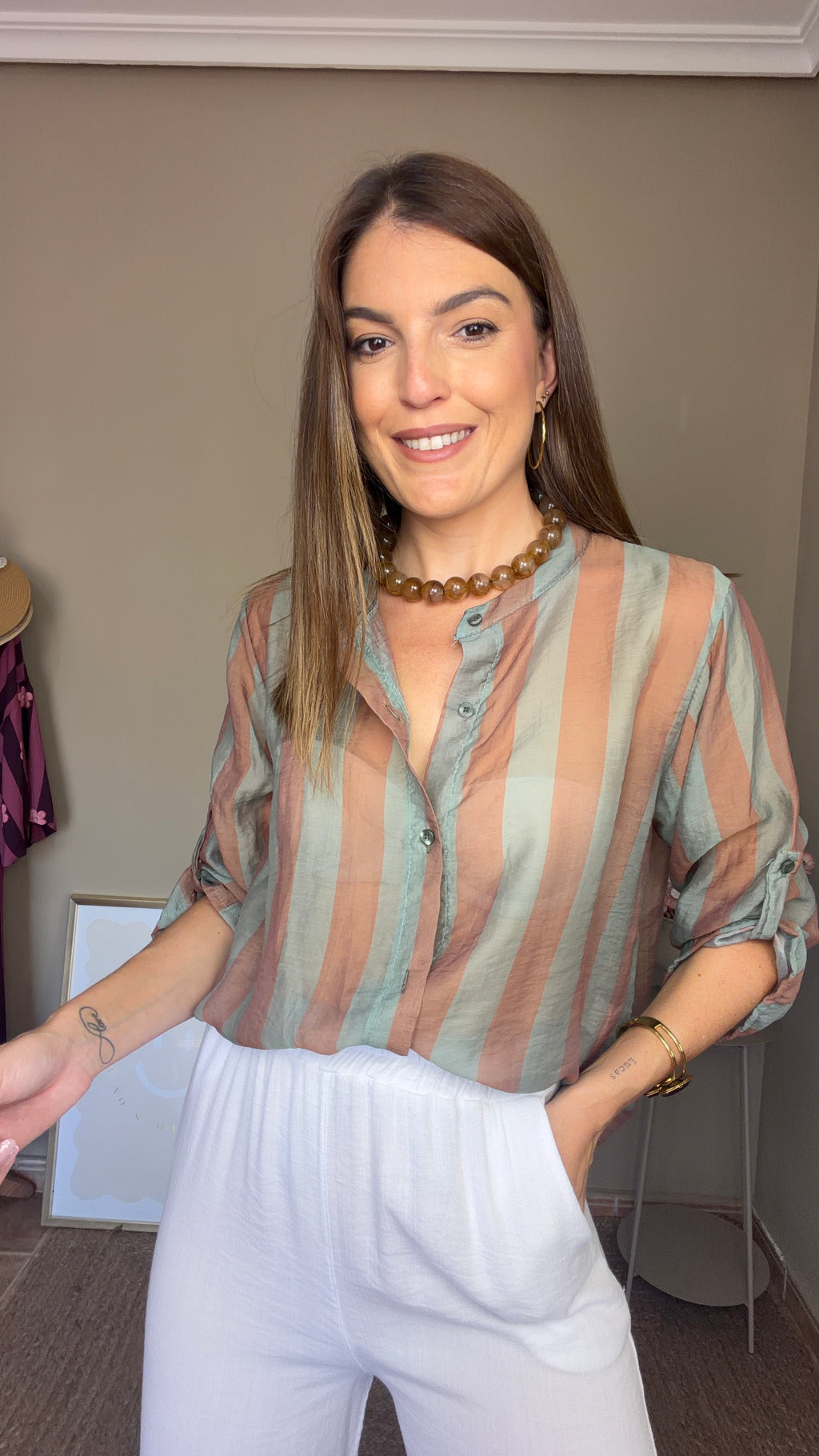 Camisa Rayas marrón