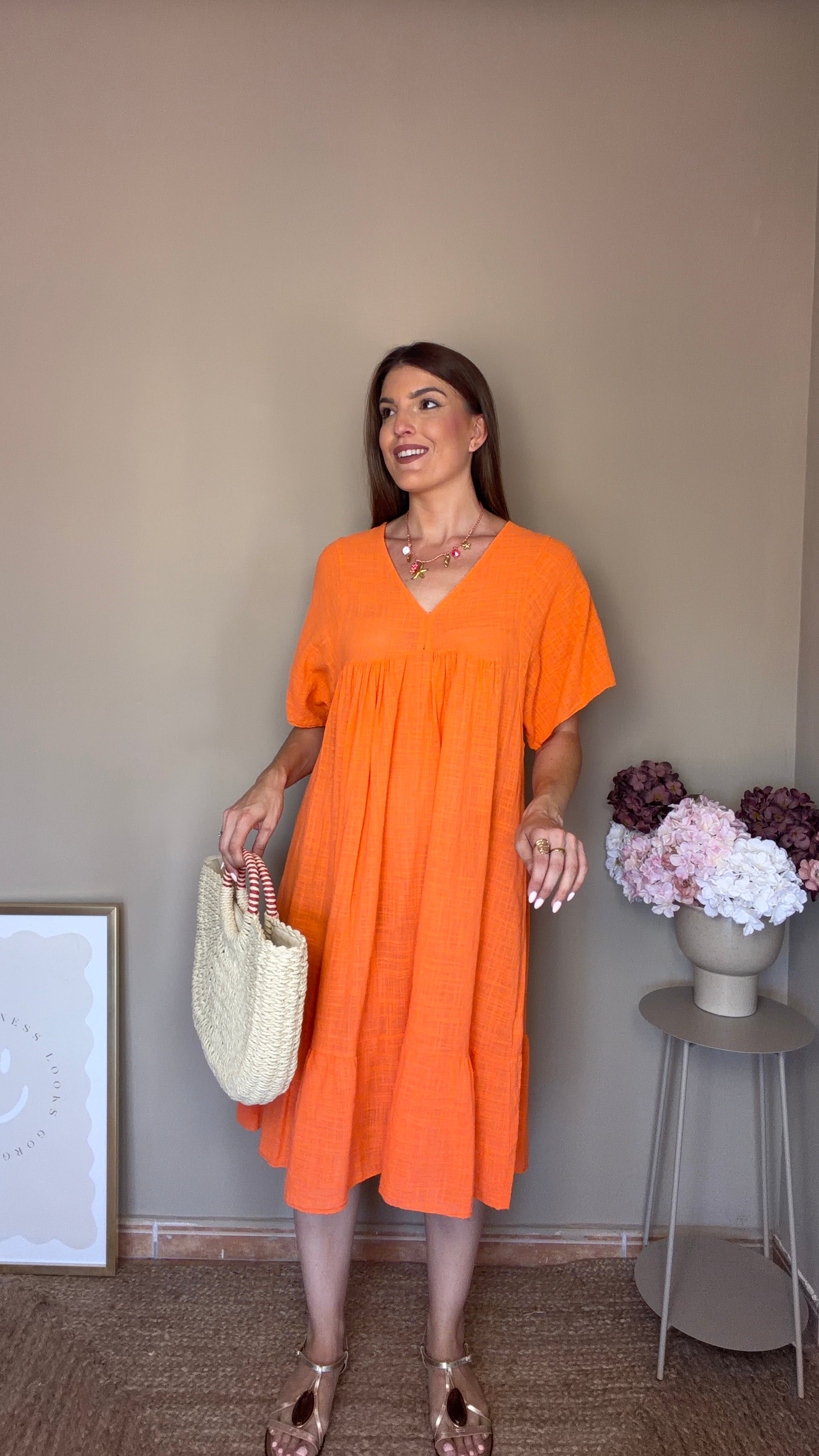 Vestido Lupe naranja