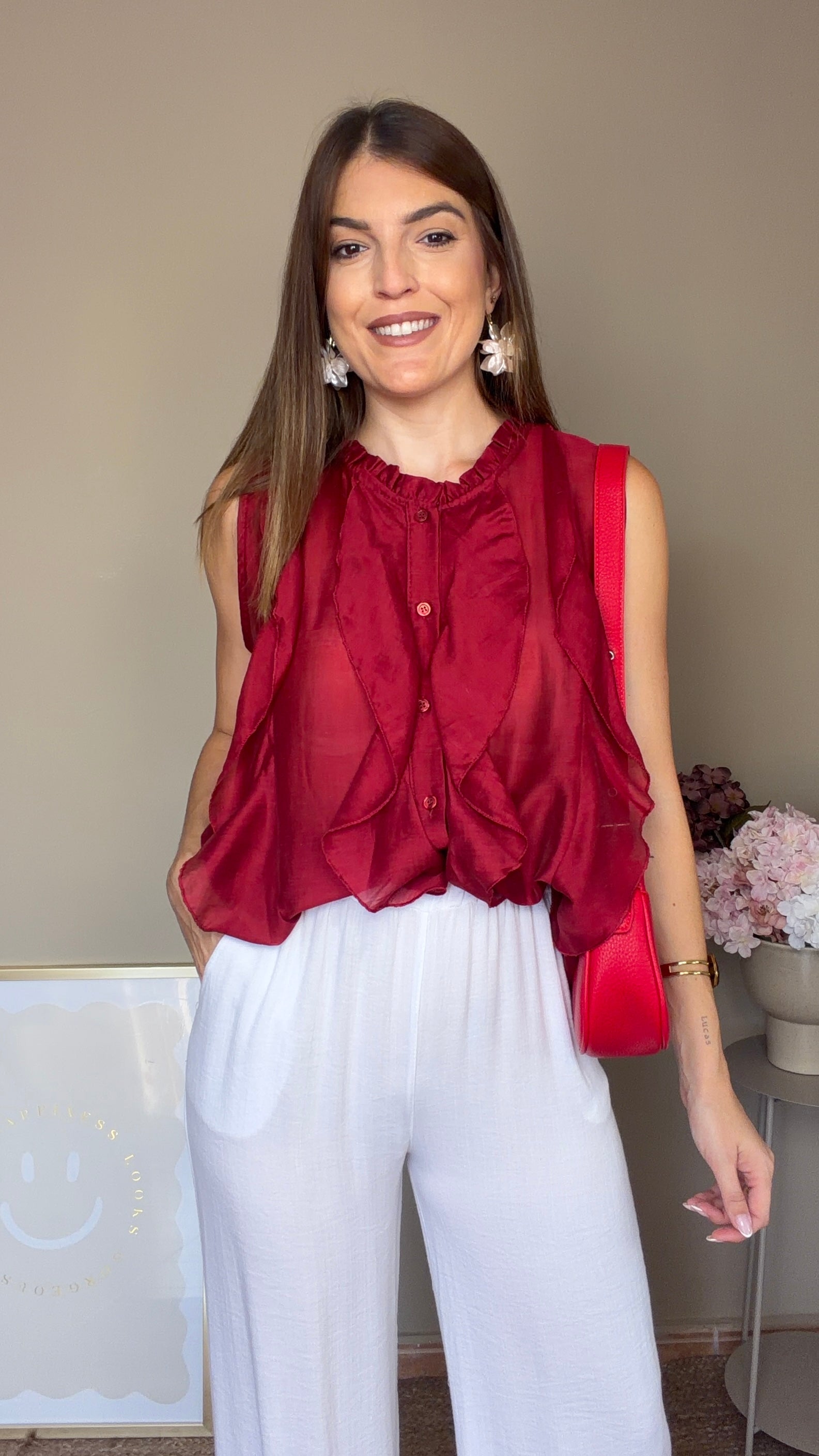 Blusa Teo granate