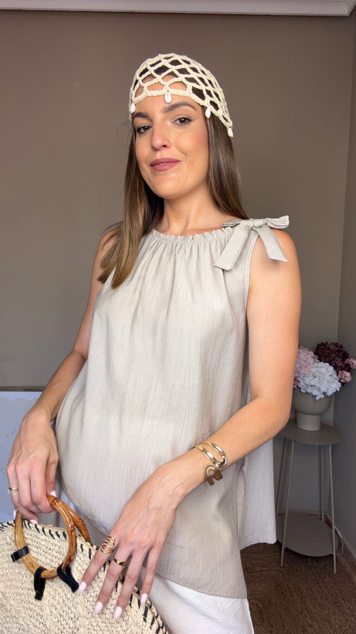 Blusa Cai beige