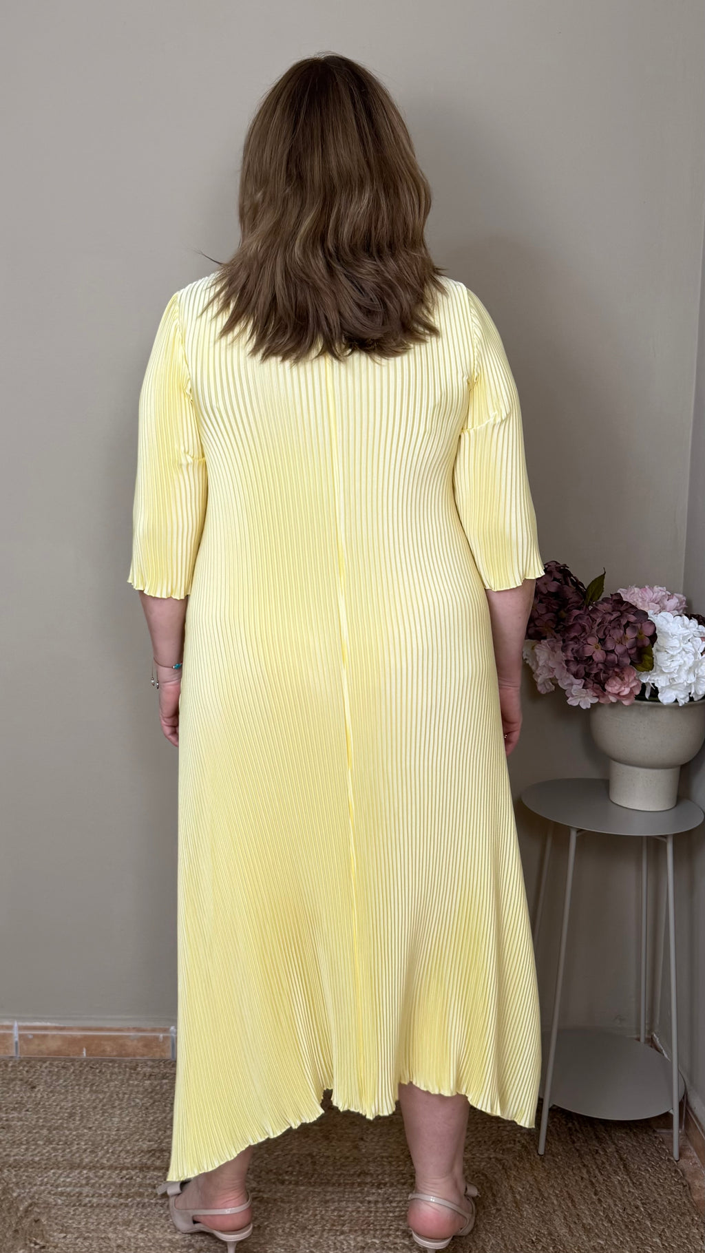 Vestido Plisado amarillo