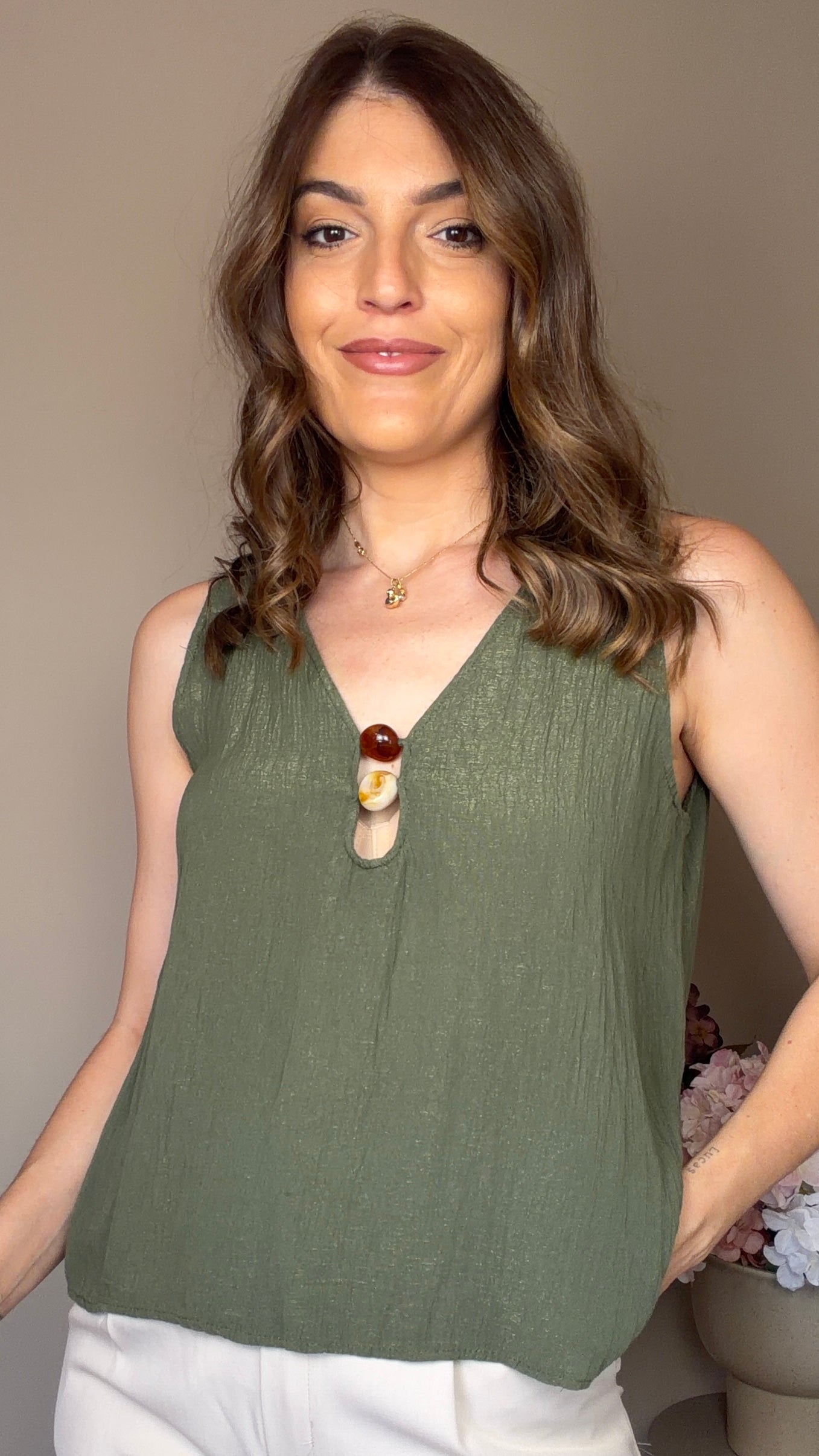 Blusa Piedras kaki