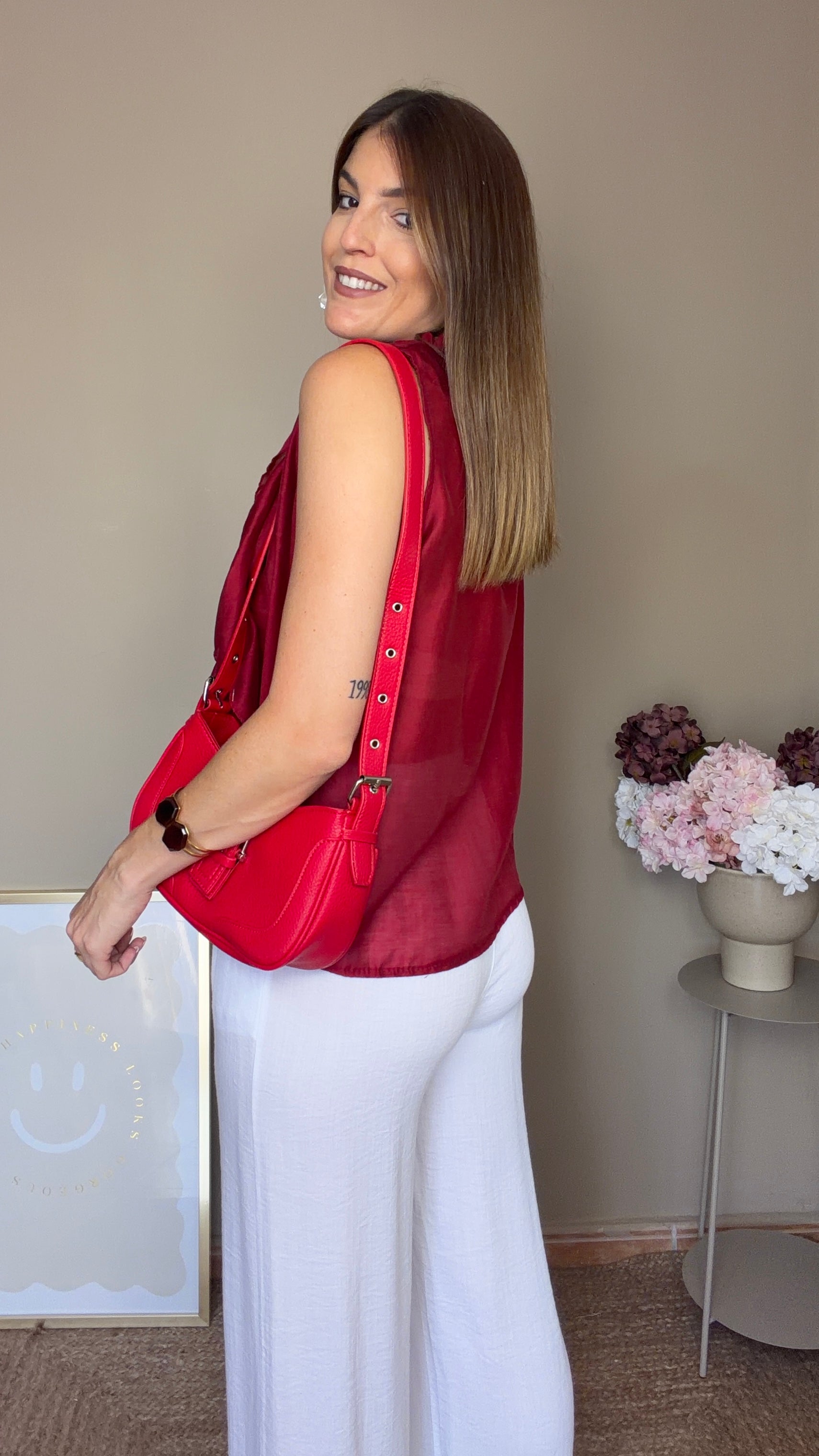 Blusa Teo granate
