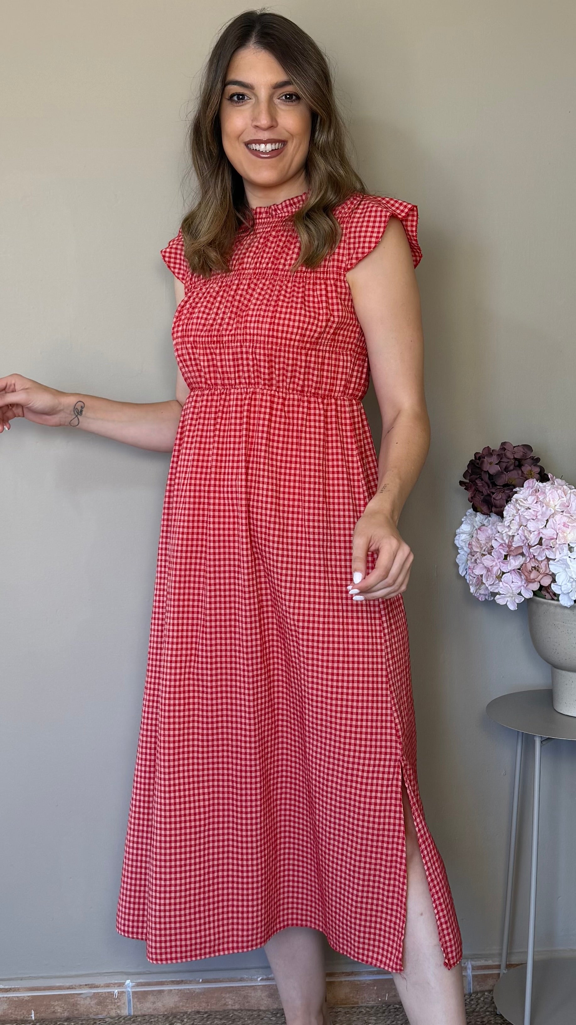 Vestido Vichy rojo